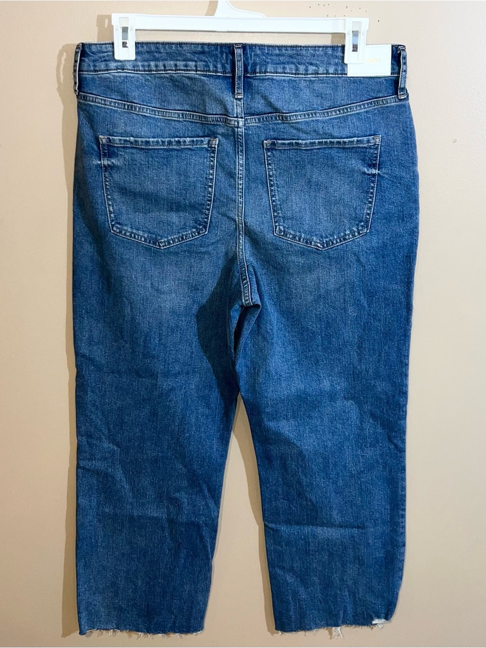 Express 90’s Ankle Boot Mid Rise Distressed Jeans Women’s 14R Blue 36x27 - Picture 5 of 6